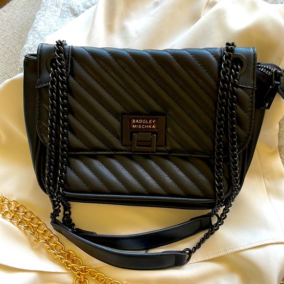 Badgley Mischka Bags Badgley Mischka Black Vegan Leather Quilted